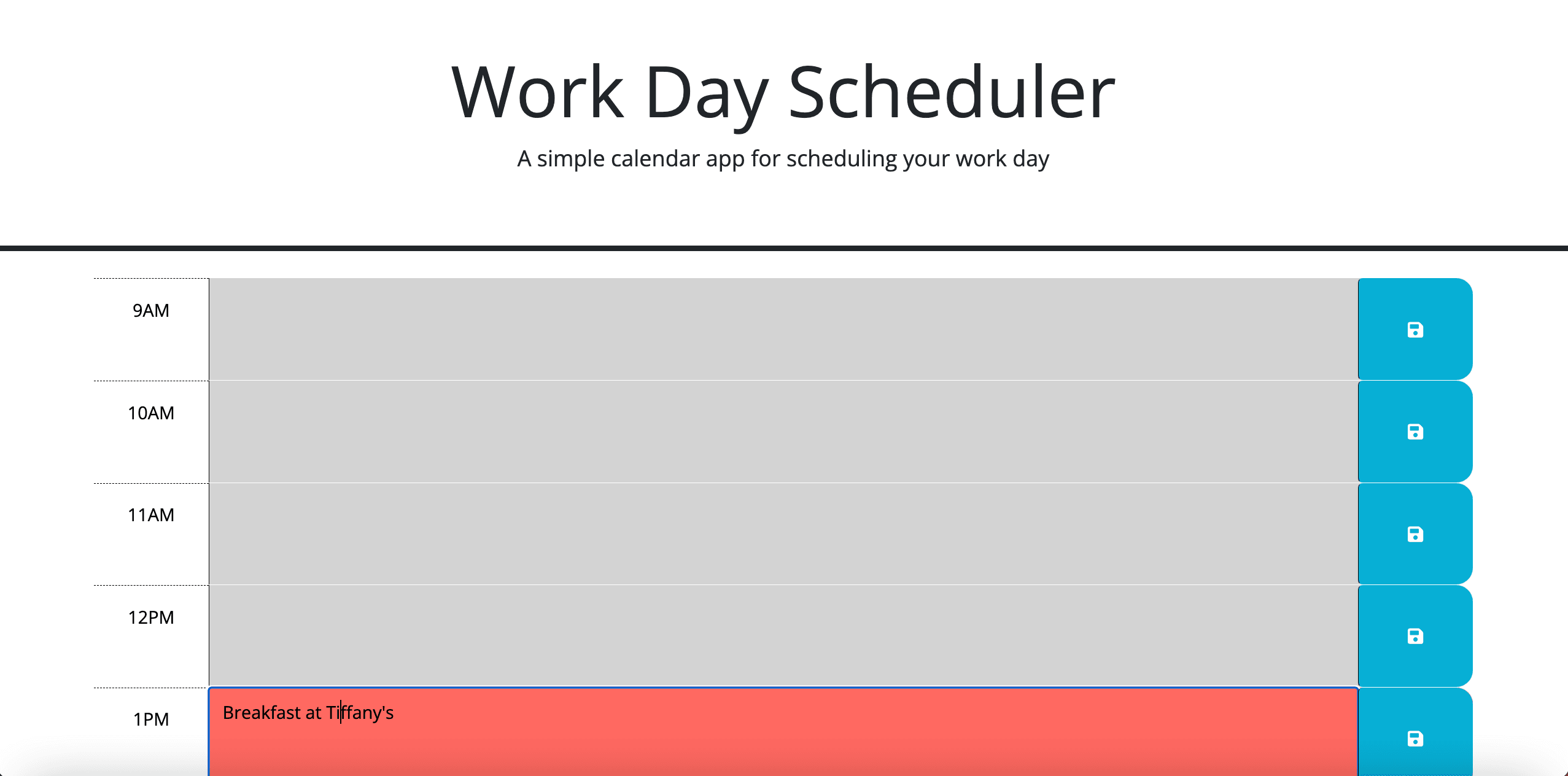 Work Scheduler App